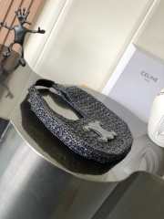Uubags Celine classic panier hobo bag in black raffia and calfskin 33x16x4cm - 3