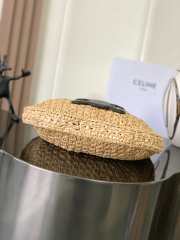 Uubags Celine classic panier hobo bag in natural /black raffia and calfskin 33x16x4cm - 6