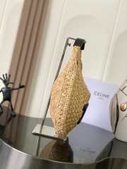 Uubags Celine classic panier hobo bag in natural /black raffia and calfskin 33x16x4cm - 2