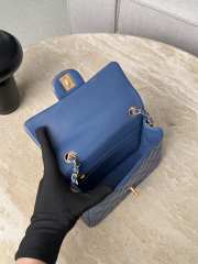 Uubags Chanel flap bag in blue with gold hardware 12x20x6cm - 6