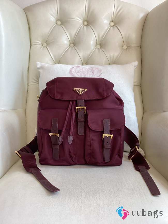 Uubags Prada Re-Edition 1978 small re-nylon backpack in burgundy 28x23.5x12cm - 1