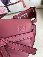 Loewe Mini Gate Dual Bag in Soft Calskin and Jacquard Strap in Plumrose 19x8x11cm - 5