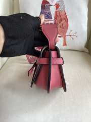 Loewe Mini Gate Dual Bag in Soft Calskin and Jacquard Strap in Plumrose 19x8x11cm - 4