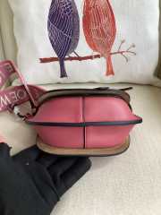 Loewe Mini Gate Dual Bag in Soft Calskin and Jacquard Strap in Plumrose 19x8x11cm - 3