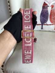 Loewe Mini Gate Dual Bag in Soft Calskin and Jacquard Strap in Plumrose 19x8x11cm - 2