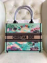 Uubags Dior Souvenir Medium Book Tote Natural Raffia and Multicolor Embroidered Cotton 36x27.5x16.5cm - 1