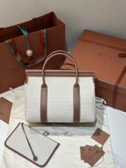 Uubags Loro Piana Loom bag L32 Cotton, Linen In Natural/Caramel Sugar/Sun Gold 33x23x18cm - 6
