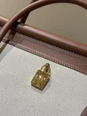Uubags Loro Piana Loom bag L32 Cotton, Linen In Natural/Caramel Sugar/Sun Gold 33x23x18cm - 5
