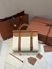 Uubags Loro Piana Loom bag L32 Cotton, Whisper White/Wheat Bran/Sun Gold 33x23x18cm - 1