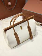 Uubags Loro Piana Loom bag L32 Cotton, Whisper White/Wheat Bran/Sun Gold 33x23x18cm - 6