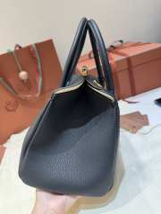 Uubags Loro Piana Loom Bag L32 Grained Calfskin Black/Sun Gold 33x23x18cm - 6