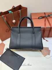 Uubags Loro Piana Loom Bag L32 Grained Calfskin Black/Sun Gold 33x23x18cm - 5