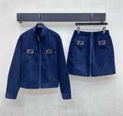 Uubags Fendi high-top stand-up collar jacquard jacket and skirt set - 1