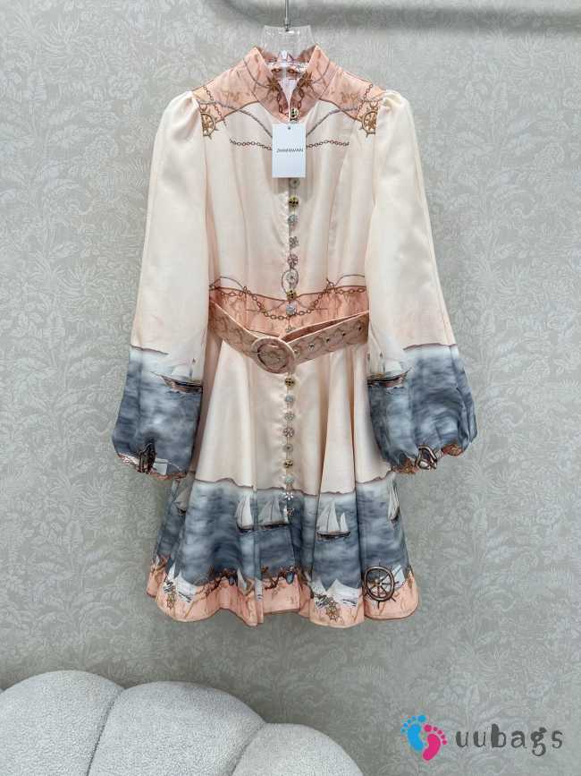 Uubags Zimmermann dress small stand-up collar and lantern sleeves  - 1