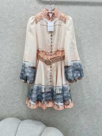 Uubags Zimmermann dress small stand-up collar and lantern sleeves 