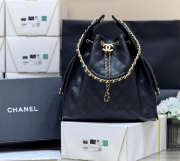 Uubags Chanel 25 Medium Bag Grained Calfskin & Gold Metal In Black 40cm - 1
