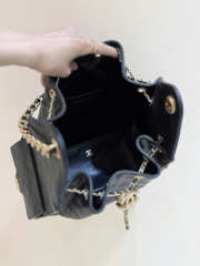 Uubags Chanel 25 Medium Bag Grained Calfskin & Gold Metal In Black 40cm - 3