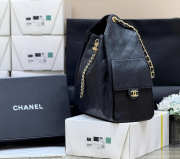 Uubags Chanel 25 Medium Bag Grained Calfskin & Gold Metal In Black 40cm - 4
