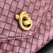 Uubags Bottega Veneta Knot Lock Bag In Burgundy 25x16x5.5cm - 3