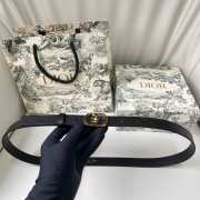 Uubags Dior Lucky 30 Montaigne Star Belt Black Smooth Calfskin With Gold Buckle 2cm - 1