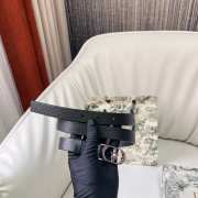 Uubags Dior Lucky 30 Montaigne Star Belt Black Smooth Calfskin With Silver Buckle 2cm - 3