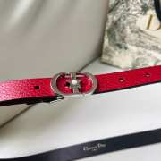 Uubags Dior Lucky 30 Montaigne Star Belt Red Smooth Calfskin With Silver Buckle 2cm - 2