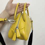 Uubags Prada Triangle Leather Bowler Shoulder Bag In Yellow 25x11x14.5cm - 6