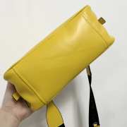 Uubags Prada Triangle Leather Bowler Shoulder Bag In Yellow 25x11x14.5cm - 5