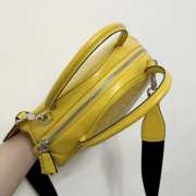 Uubags Prada Triangle Leather Bowler Shoulder Bag In Yellow 25x11x14.5cm - 4