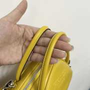 Uubags Prada Triangle Leather Bowler Shoulder Bag In Yellow 25x11x14.5cm - 3