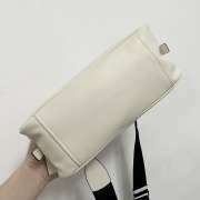 Uubags Prada Triangle Leather Bowler Shoulder Bag In White 25x11x14.5cm - 6