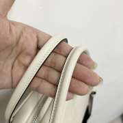 Uubags Prada Triangle Leather Bowler Shoulder Bag In White 25x11x14.5cm - 3