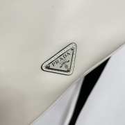 Uubags Prada Triangle Leather Bowler Shoulder Bag In White 25x11x14.5cm - 2