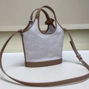 Uubags Prada Small Linen Bland Tote Bag In Brown 21x18x9cm - 5