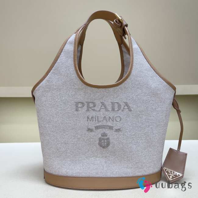 Uubags Prada Medium Linen Bland Tote Bag In Brown 28x22.5x12.5cm - 1