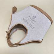 Uubags Prada Medium Linen Bland Tote Bag In Brown 28x22.5x12.5cm - 4