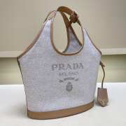 Uubags Prada Medium Linen Bland Tote Bag In Brown 28x22.5x12.5cm - 2