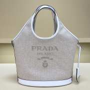 Uubags Prada Medium Linen Bland Tote Bag In Gray 28x22.5x12.5cm - 1