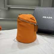 Uubags Prada Orange Canvas Triangle Logo Crossbody Bag 21x15x15cm - 5