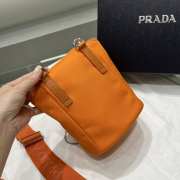 Uubags Prada Orange Canvas Triangle Logo Crossbody Bag 21x15x15cm - 3
