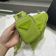 Uubags Prada Green Canvas Triangle Logo Crossbody Bag 21x15x15cm - 6