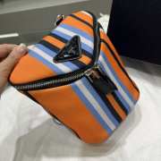 Uubags Prada Orange/ Blue/ White Canvas Triangle Logo Crossbody Bag 21x15x15cm - 4