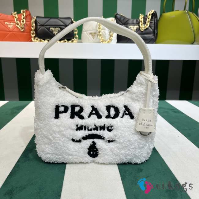 Uubags Prada Re-Edition 2000 Terry Shoulder Bag In White 22x12x6cm - 1