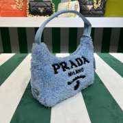 Uubags Prada Re-Edition 2000 Terry Shoulder Bag In Blue 22x12x6cm - 6