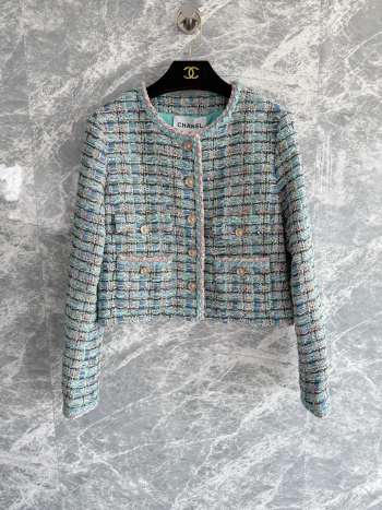 Uubags Chanel tweed jacket in blue