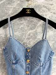 Uubags Chanel Top Washed Out Denim In Blue - 5
