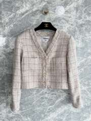 Uubags Chanel Jacket Wool & Cotton Tweed In Gray, Black & Gold - 1