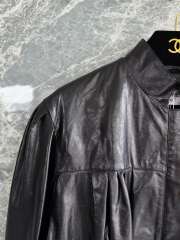 Uubags Chanel Leather Bomber Jacket In Black  - 3