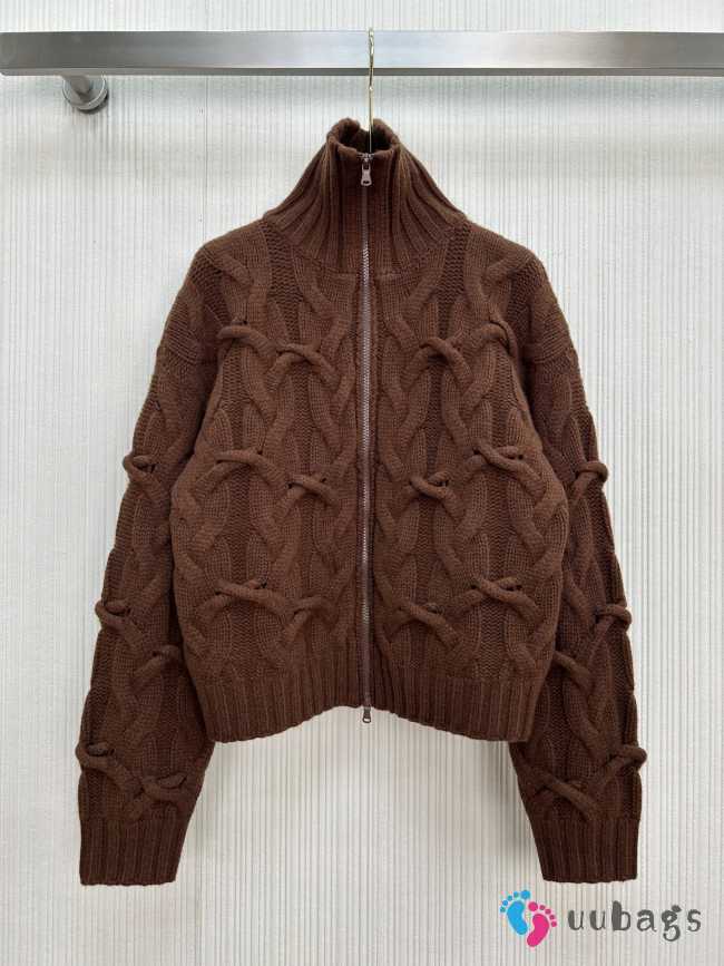 Uubags Brunello Cucinelli Cable-knit cashmere zip-up cardigan - 1