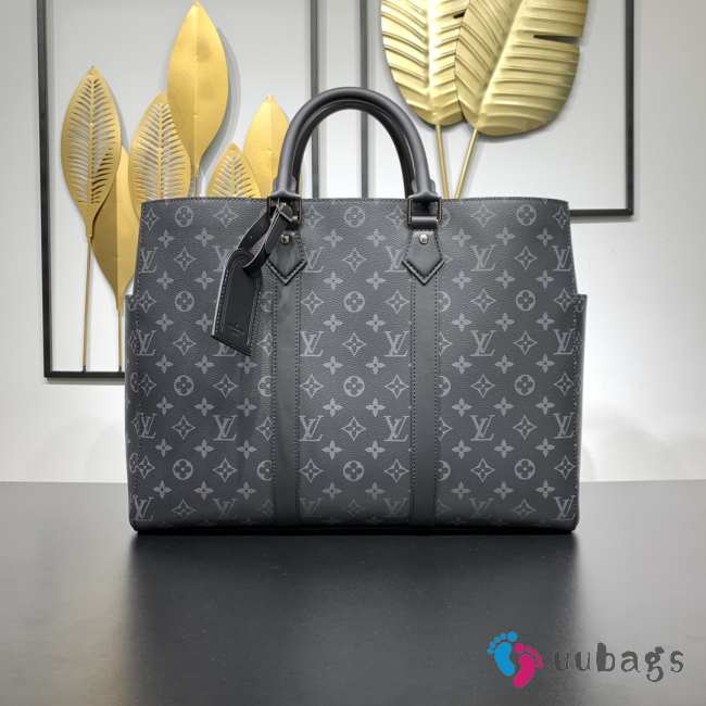 Uubags Louis Vuitton M46451 Sac Plat 24H Monogram Eclipse Bag In Black 44x33x18cm - 1